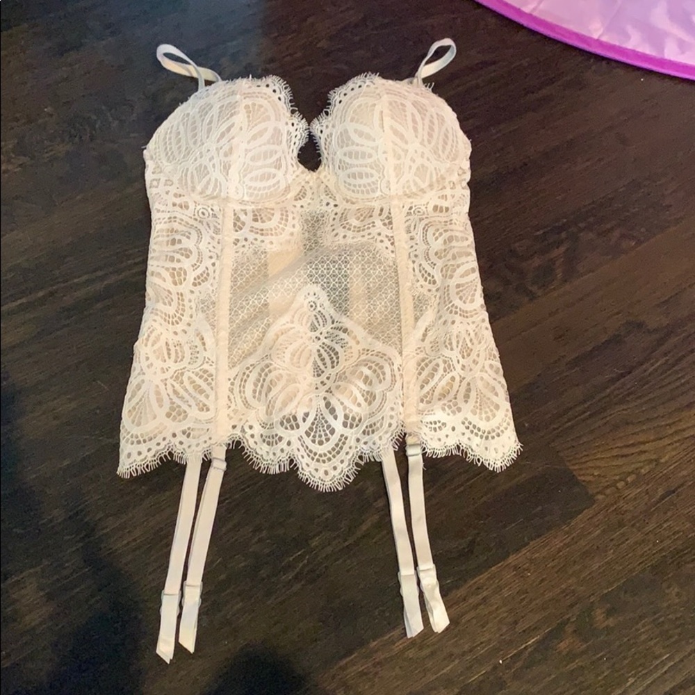 Victoria secret lace corset in white